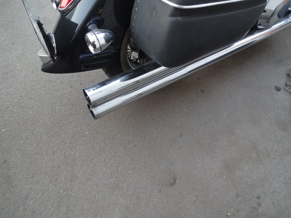 Глушители Honda VTX 1800 со снятыми флейтами
